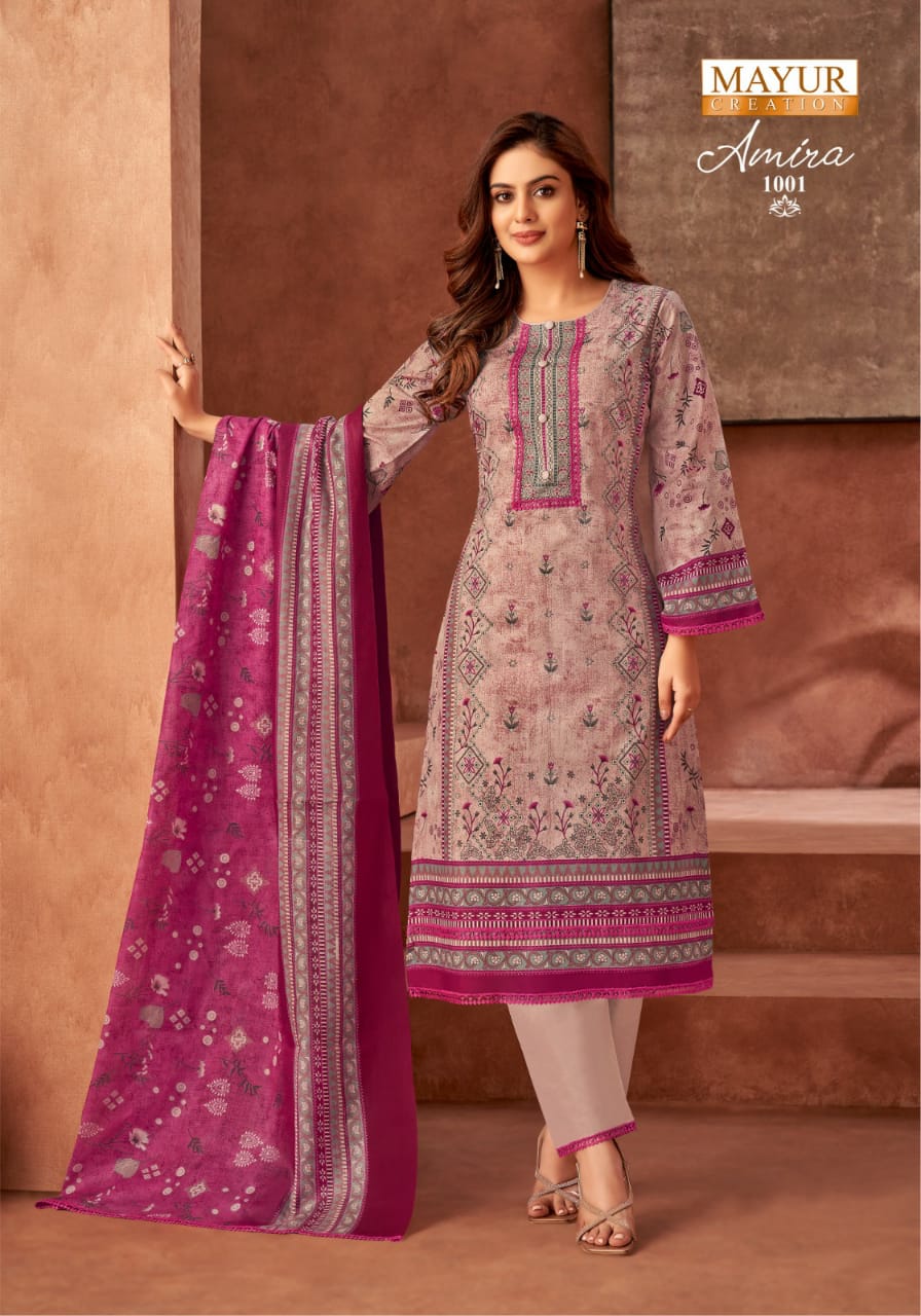 Amira Vol 1 Mayur Creation Cotton Karachi Salwar Suits Wholesaler Gujarat