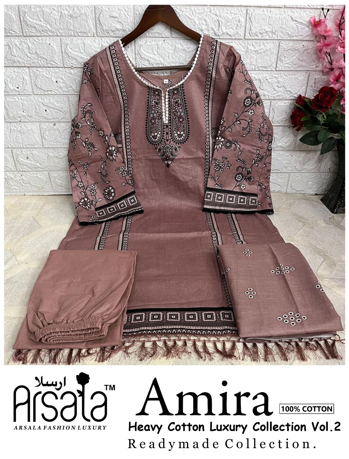 Amira Vol 2 Heavy Cotton Luxury Collection Arsala Fashion Lawn Karachi Readymade Suits Wholesaler