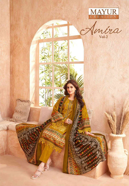 Amira Vol 2 Mayur Creation Cotton Karachi Salwar Suits Supplier Gujarat