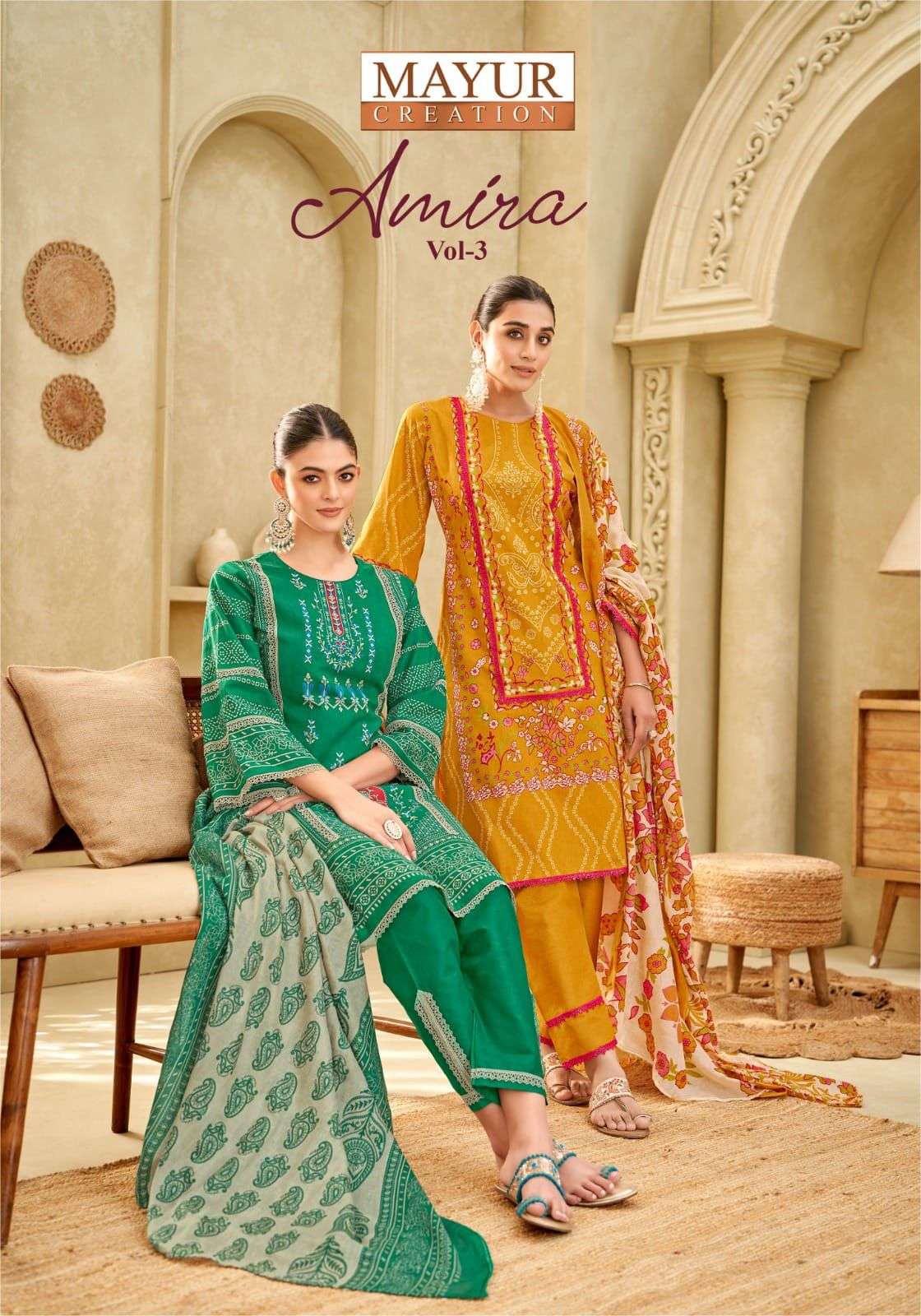 Amira Vol 3 Mayur Creation Cotton Karachi Readymade Suits Supplier India