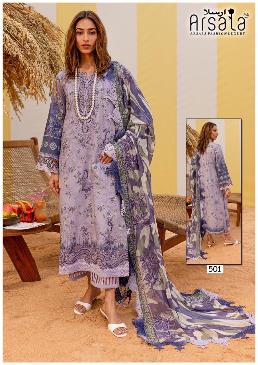 Amira Vol 5 Heavy Cotton Luxury Collection Arsala Fashion Heavy Lawn Karachi Readymade Suits Manufacturer India