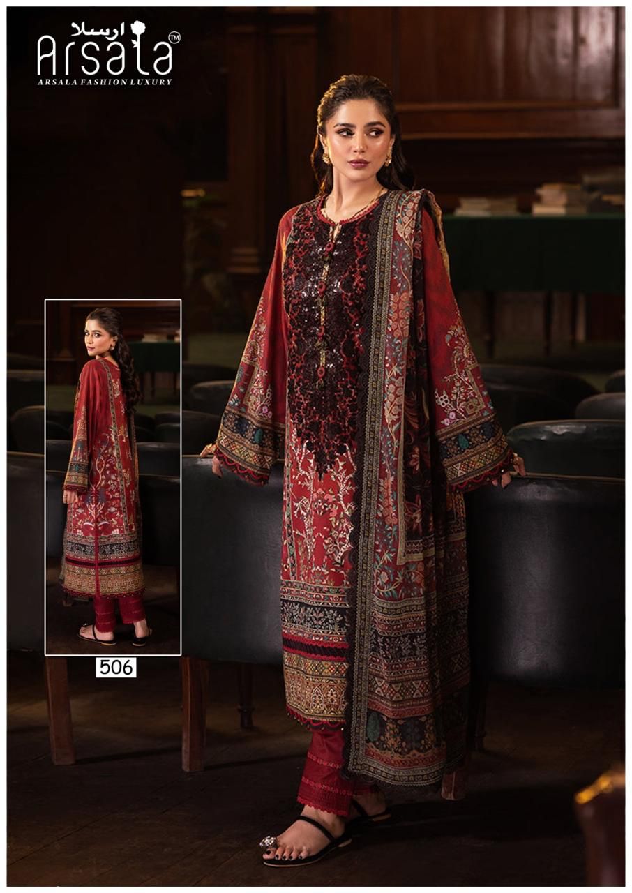 Amira Vol 5 Heavy Cotton Luxury Collection Arsala Fashion Heavy Lawn Karachi Readymade Suits Manufacturer India