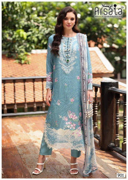 Amira Vol 9 Heavy Cotton Luxury Collection Arsala Fashion Lawn Karachi Salwar Suits Manufacturer Gujarat