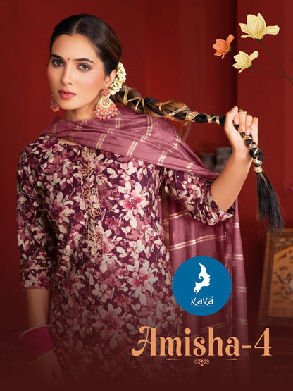 Amisha 4 Kaya Vertican Readymade Pant Style Suits Wholesale Rate