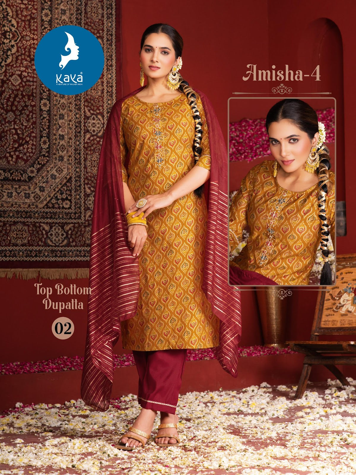 Amisha 4 Kaya Vertican Readymade Pant Style Suits Wholesale Rate