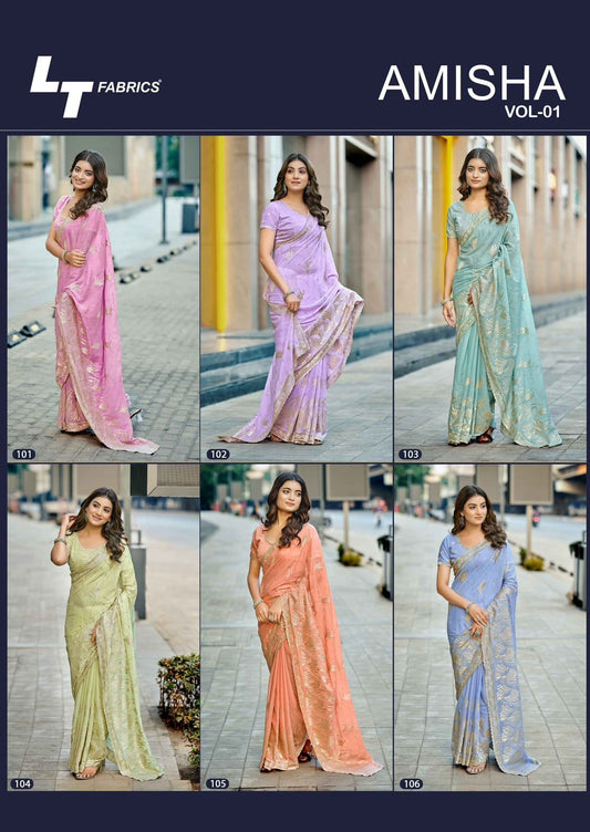 Amisha Vol 1 Lt Fabrics Sarees Supplier India