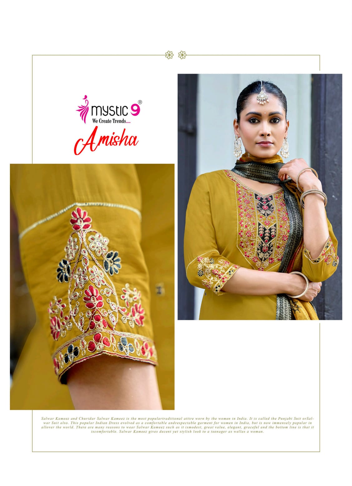 Amisha Vol 1 Mystic 9 Roman Silk Readymade Pant Style Suits Exporter