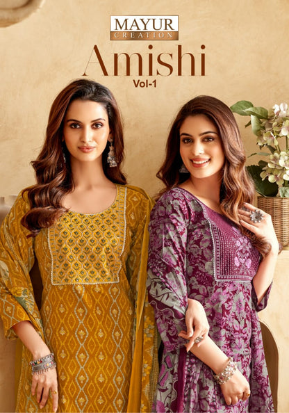 Amishi Vol 1 Mayur Creation Cotton Dress Material Wholesaler Gujarat