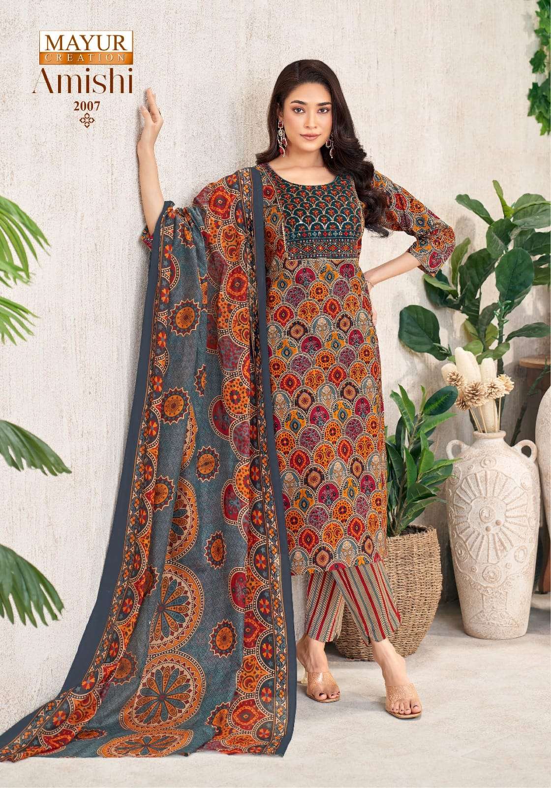 Amishi Vol 2 Mayur Creation Readymade Cotton Pant Suits Exporter