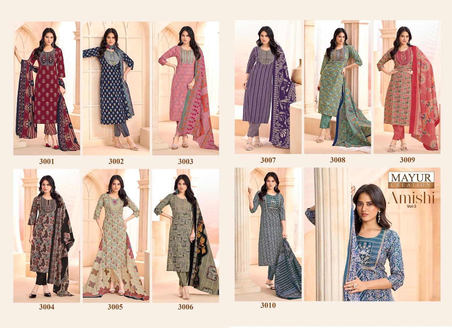Amishi Vol 3 Mayur Creation Readymade Cotton Pant Suits Wholesale