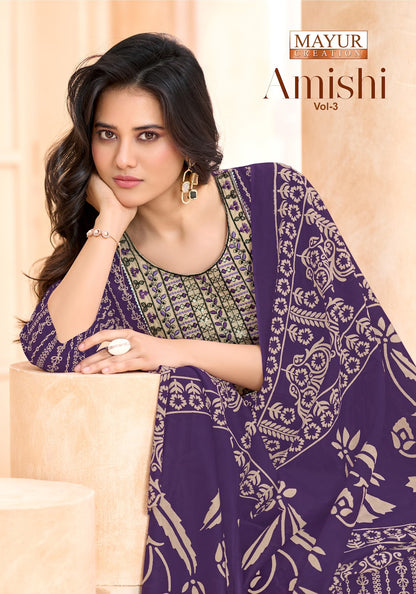 Amishi Vol 3 Mayur Creation Readymade Cotton Pant Suits Wholesale