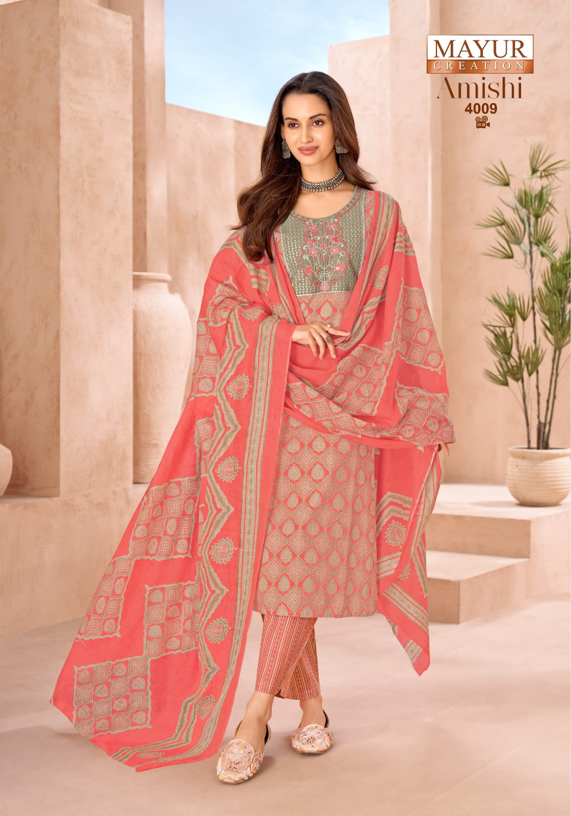 Amishi Vol 4 Mayur Creation Readymade Cotton Pant Suits Exporter India