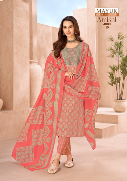 Amishi Vol 4 Mayur Creation Readymade Cotton Pant Suits Exporter India