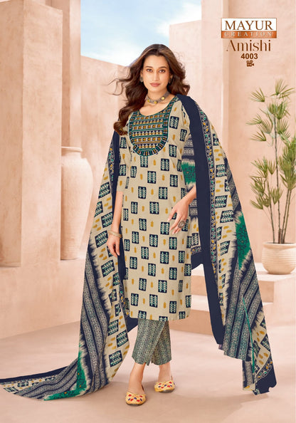 Amishi Vol 4 Mayur Creation Readymade Cotton Pant Suits Exporter India
