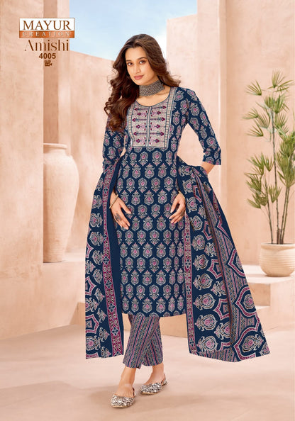 Amishi Vol 4 Mayur Creation Readymade Cotton Pant Suits Exporter India