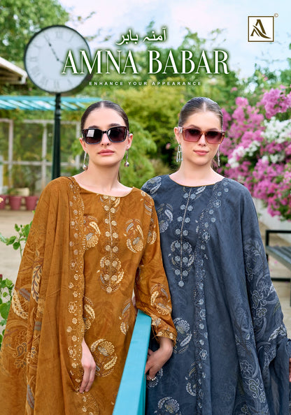 Amna Babar Alok Cambric Cotton Karachi Salwar Suits Exporter Ahmedabad