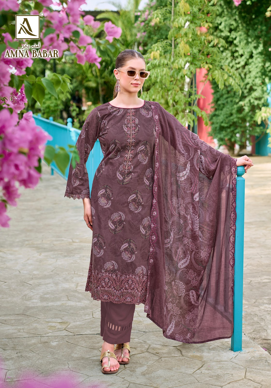 Amna Babar Alok Cambric Cotton Karachi Salwar Suits Exporter Ahmedabad