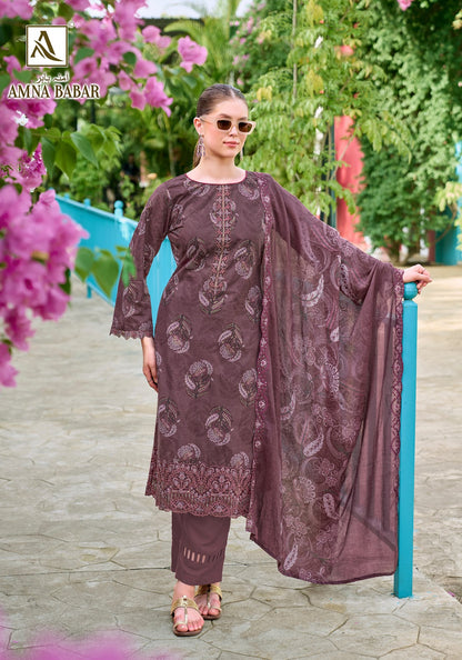 Amna Babar Alok Cambric Cotton Karachi Salwar Suits Exporter Ahmedabad
