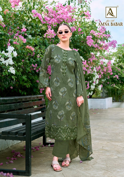 Amna Babar Alok Cambric Cotton Karachi Salwar Suits Exporter Ahmedabad