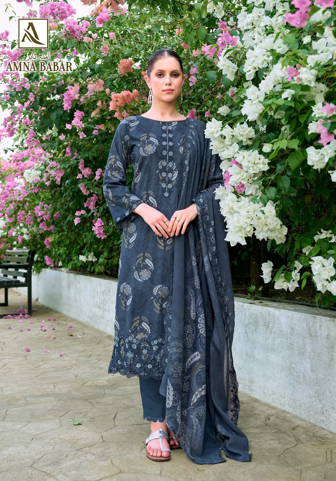 Amna Babar Alok Cambric Cotton Karachi Salwar Suits Exporter Ahmedabad