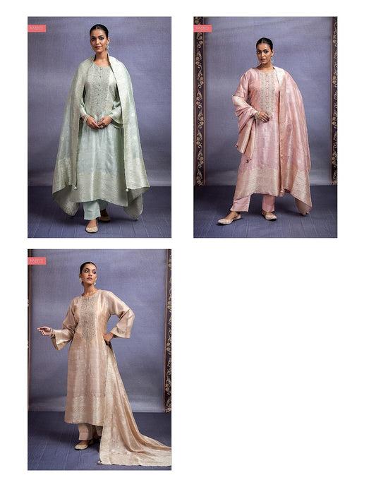Amogh Naariti Silk Jacquard Pant Style Suits Supplier