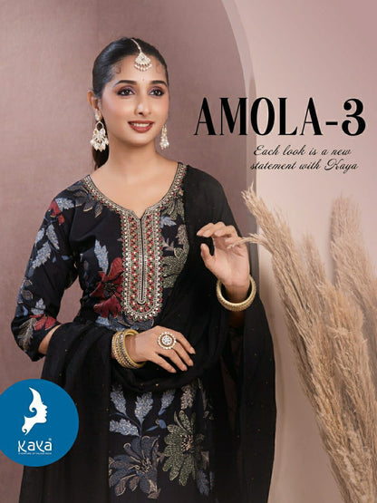 Amola 3 Kaya Vertican Print Readymade Anarkali Suits Exporter Ahmedabad