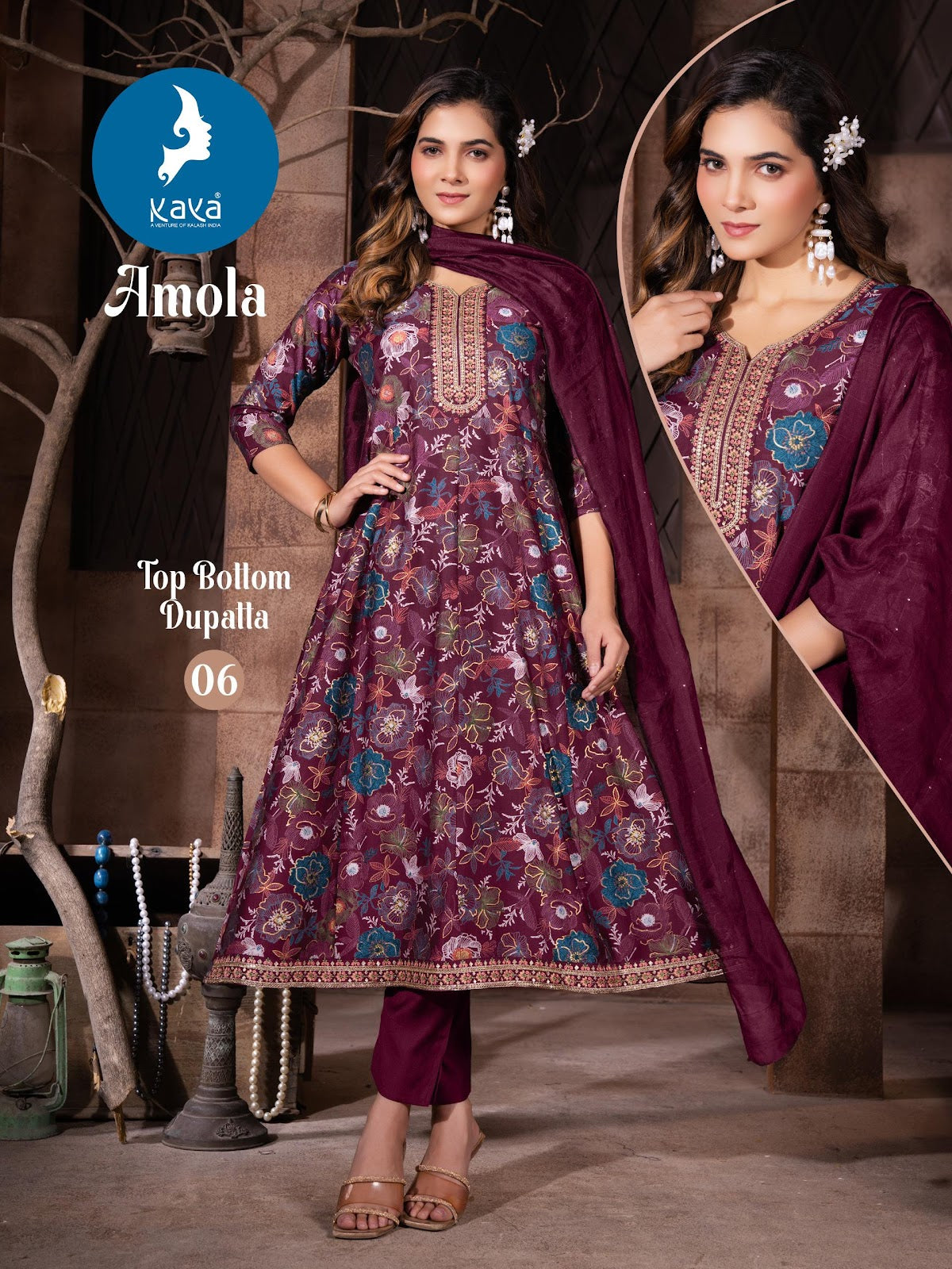 Amola Kaya Vertican Readymade Anarkali Suits Manufacturer India