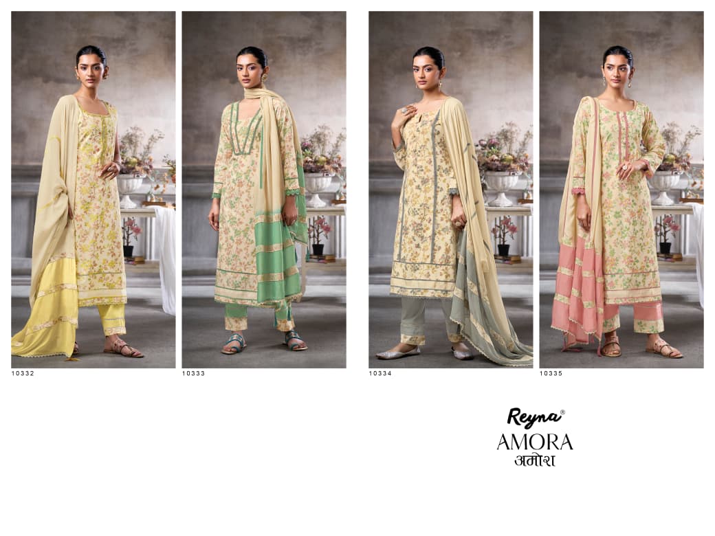 Amora Reyna Cotton Pant Style Suits Wholesale Rate