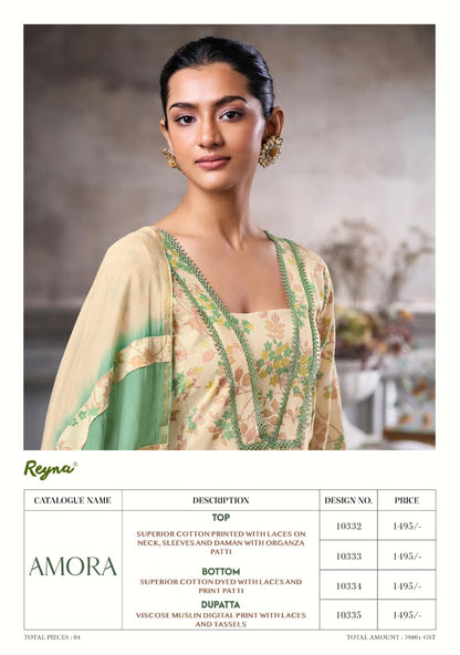Amora Reyna Cotton Pant Style Suits Wholesale Rate