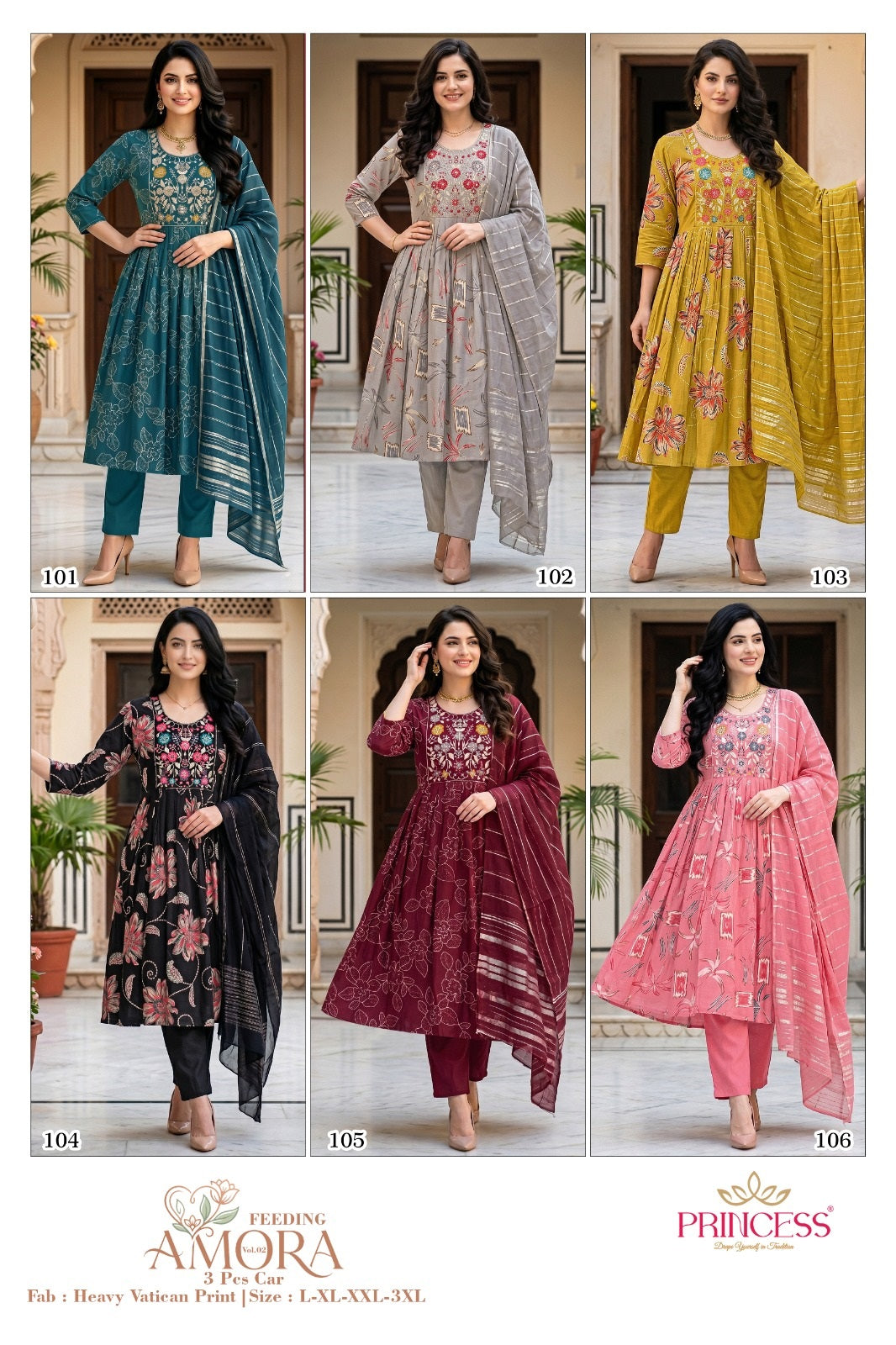 Amora Vol 2 Princess Creation Vatican Feeding Readymade Suit Exporter Gujarat