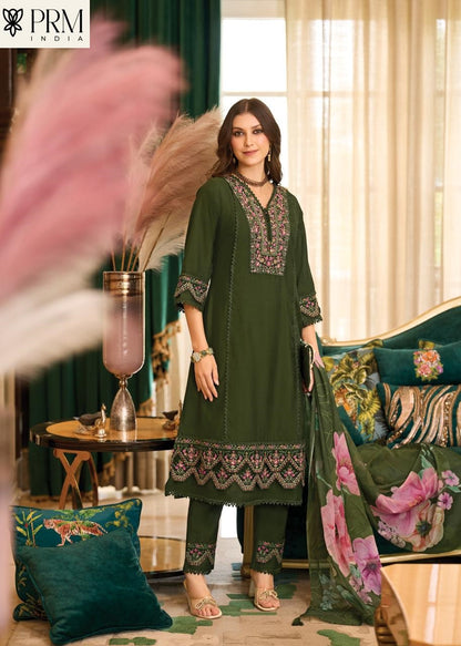 Amoro Prm India Roman Silk Readymade Pant Style Suits Wholesaler India