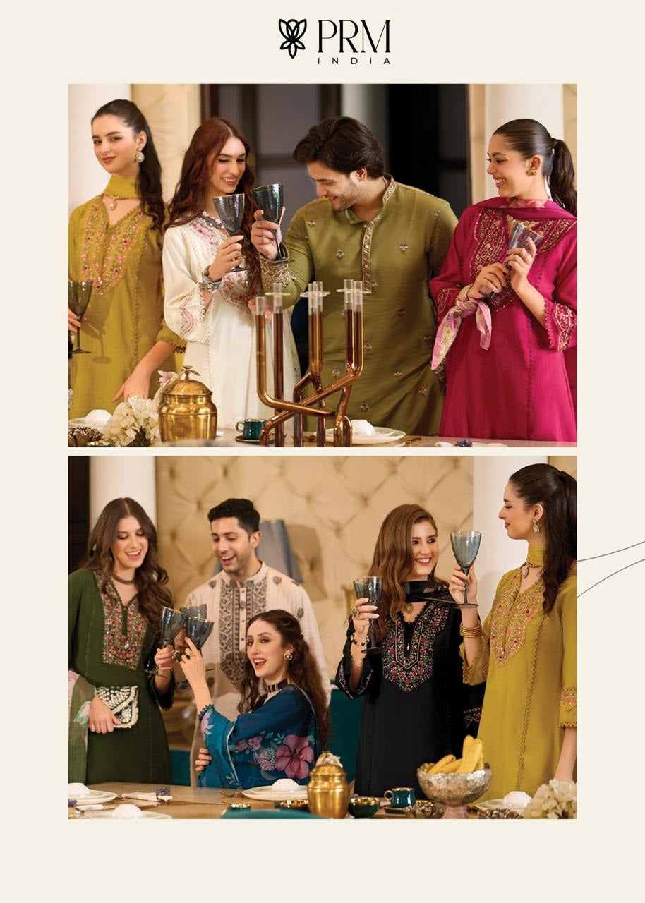 Amoro Prm India Roman Silk Readymade Pant Style Suits Wholesaler India