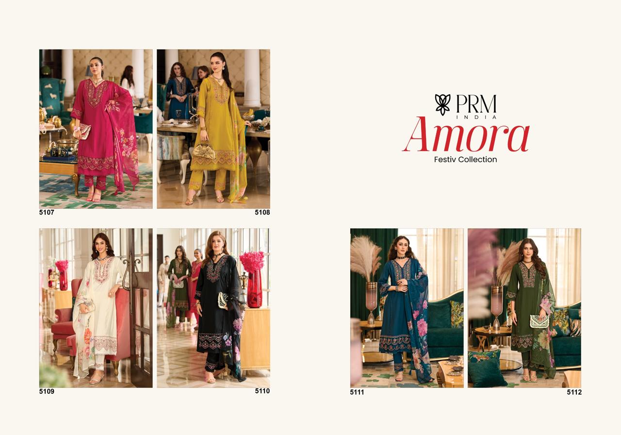 Amoro Prm India Roman Silk Readymade Pant Style Suits Wholesaler India