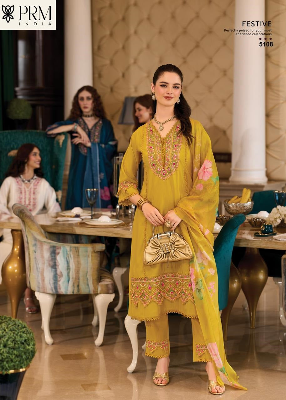 Amoro Prm India Roman Silk Readymade Pant Style Suits Wholesaler India