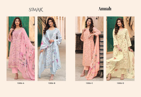 Amrah Simar Lawn Cotton Pant Style Suits Supplier Gujarat