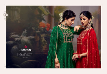 Amrapali Rangoon Silk Readymade Anarkali Suits Wholesale Rate