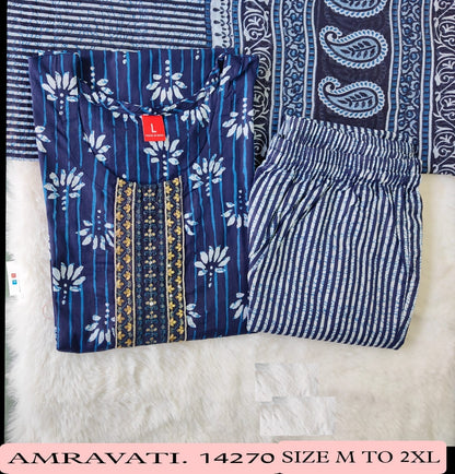 Amravati Jnx Jaipuri Readymade Cotton Pant Suits Supplier India