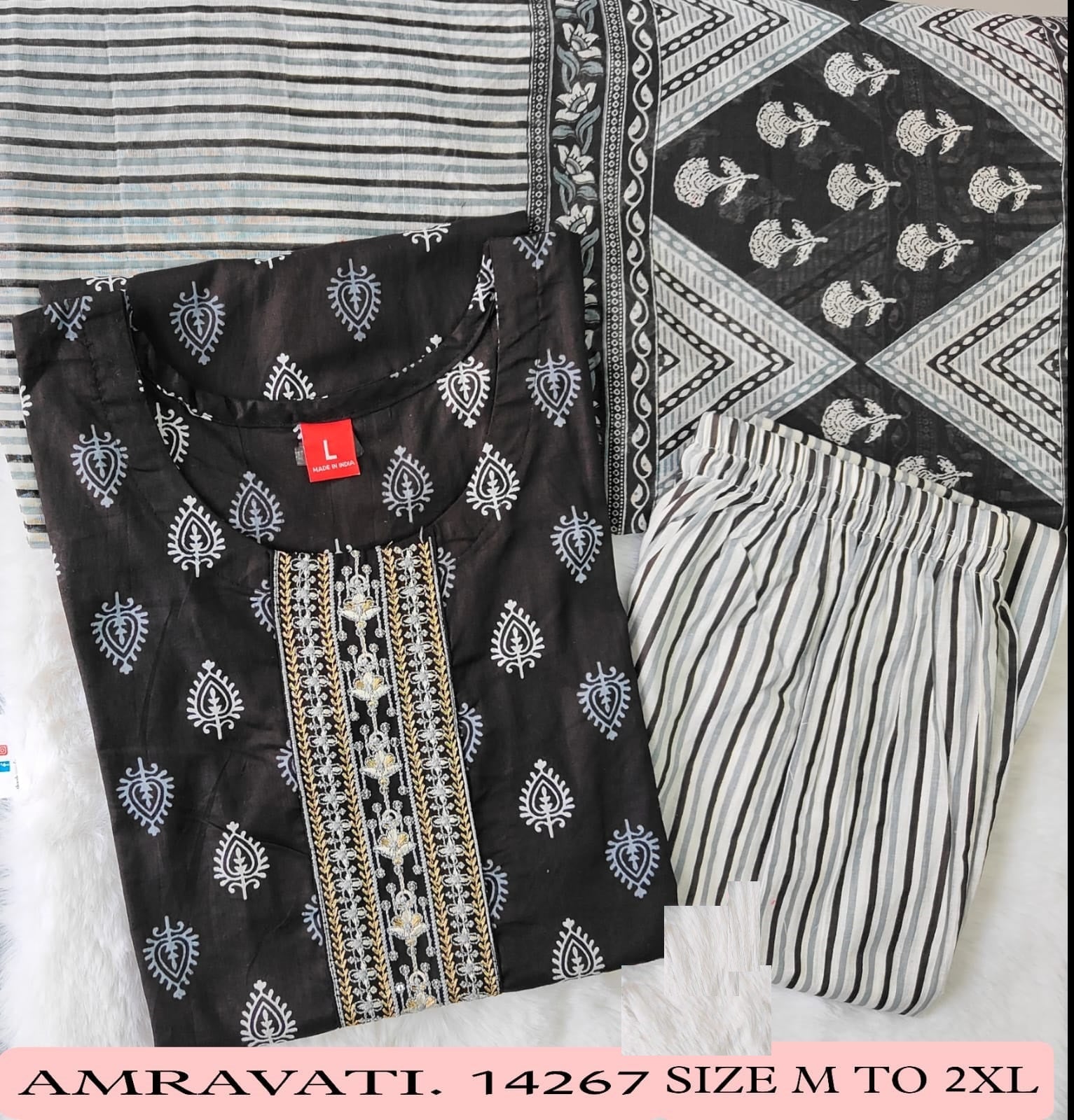 Amravati Jnx Jaipuri Readymade Cotton Pant Suits Supplier India