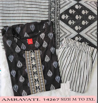 Amravati Jnx Jaipuri Readymade Cotton Pant Suits Supplier India