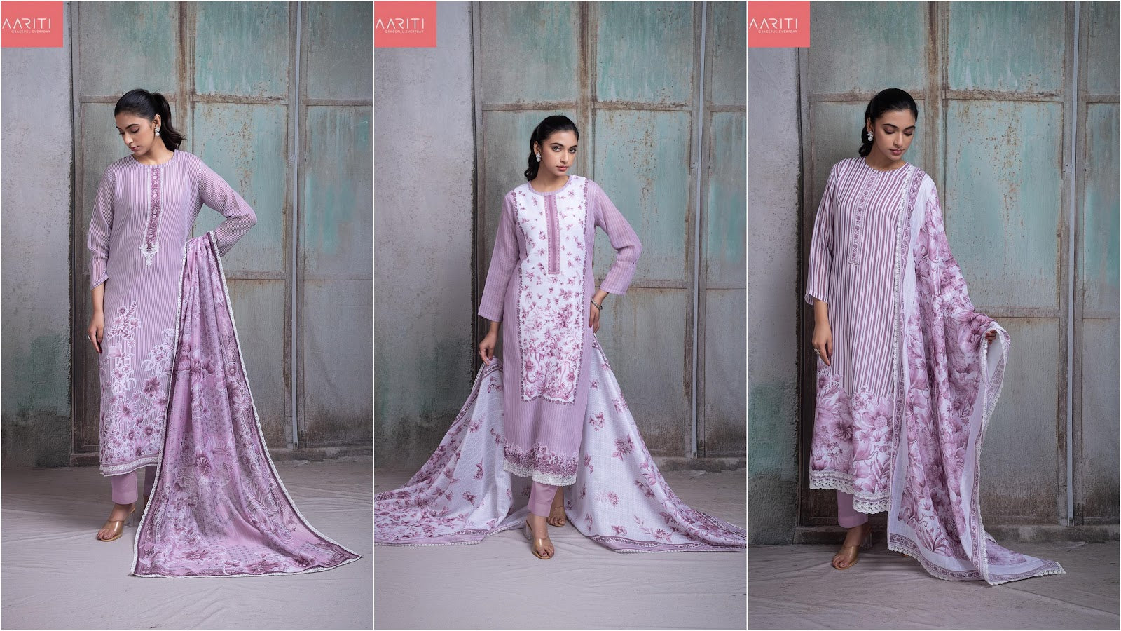 Amrin Pink Naariti Linen Pant Style Suits Wholesale Rate