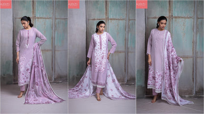Amrin Pink Naariti Linen Pant Style Suits Wholesale Rate