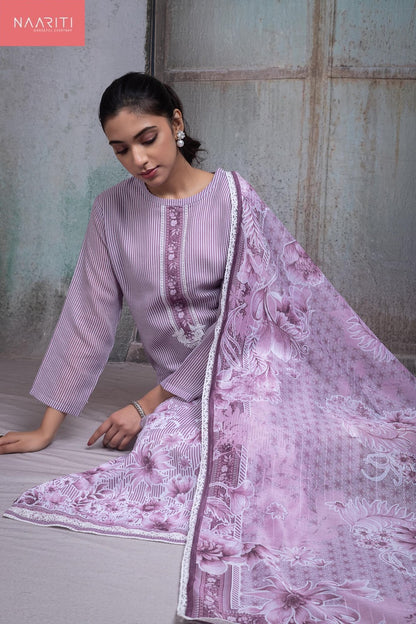 Amrin Pink Naariti Linen Pant Style Suits Wholesale Rate