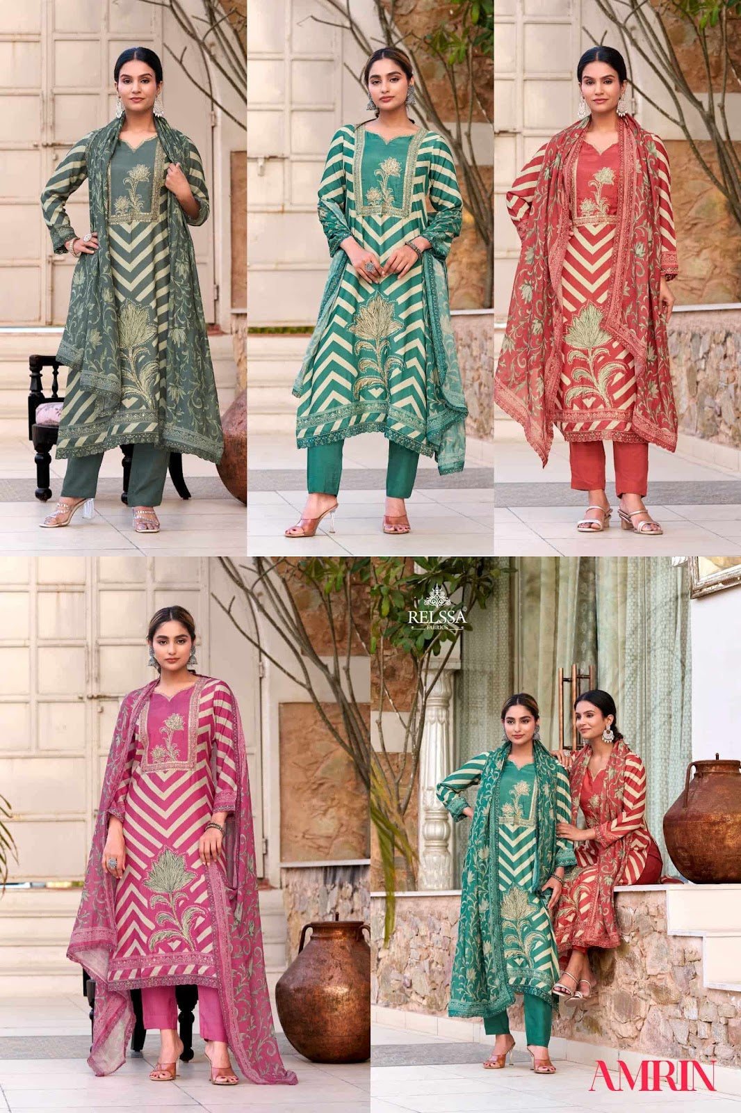 Amrin Relssa Fabrics Pure Maslin Pant Style Suits Manufacturer
