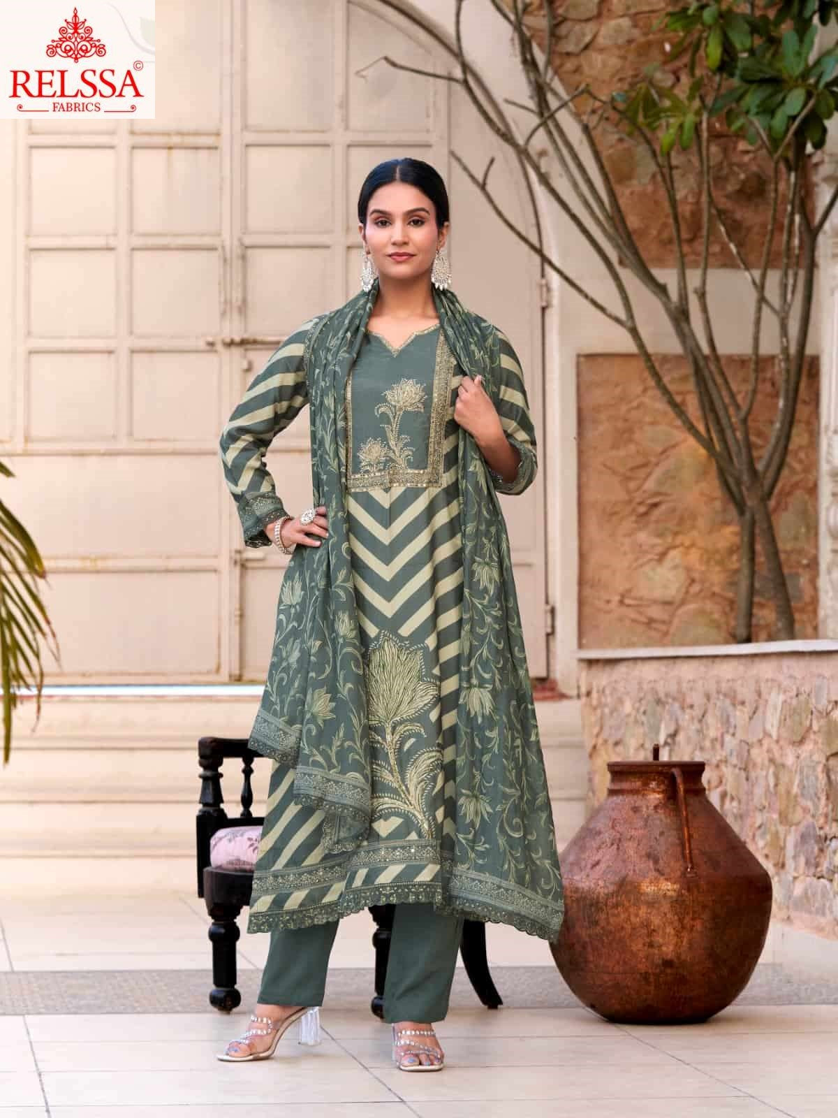 Amrin Relssa Fabrics Pure Maslin Pant Style Suits Manufacturer