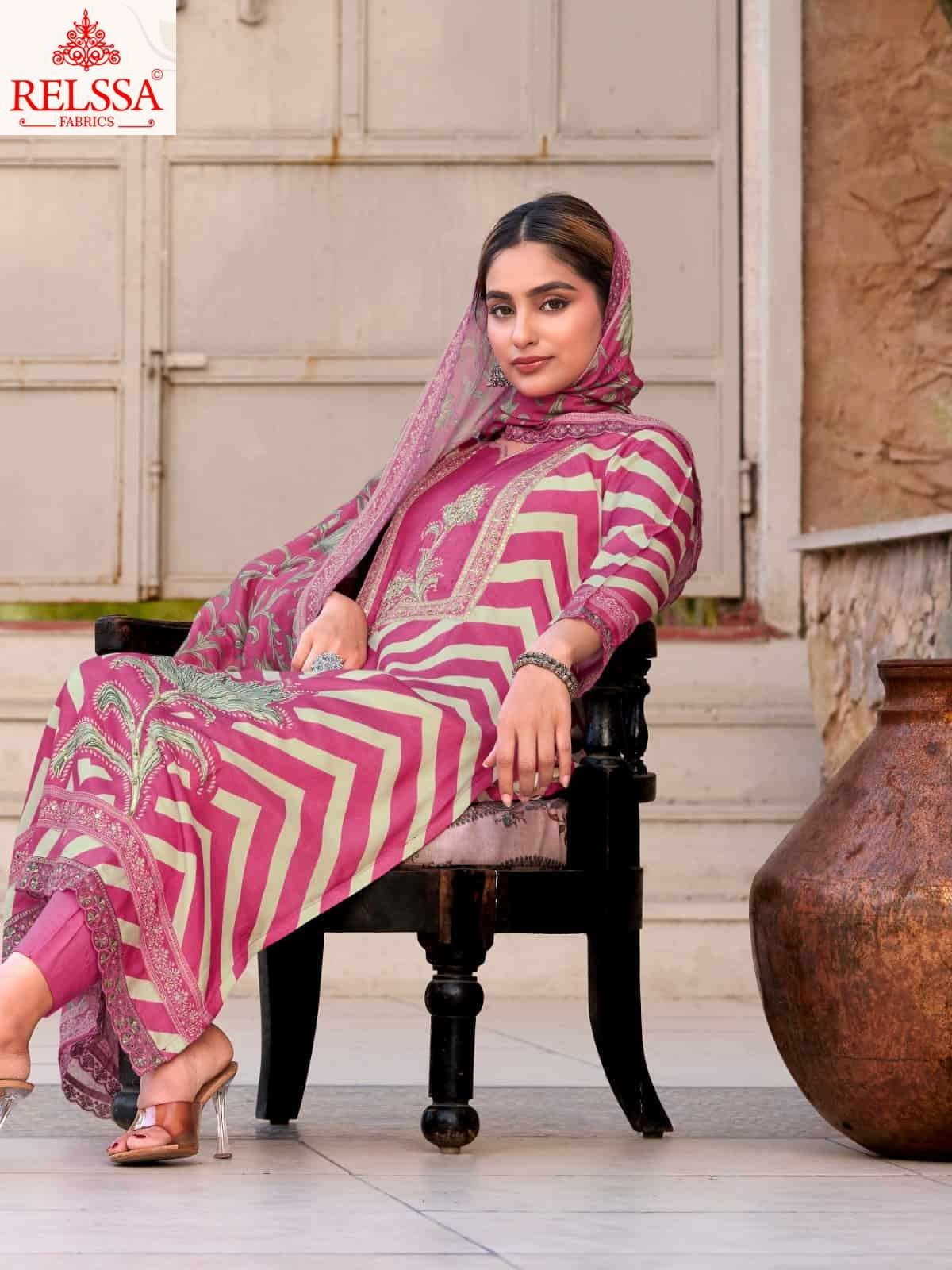 Amrin Relssa Fabrics Pure Maslin Pant Style Suits Manufacturer