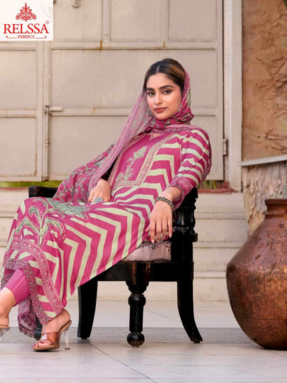 Amrin Relssa Fabrics Pure Maslin Pant Style Suits Manufacturer