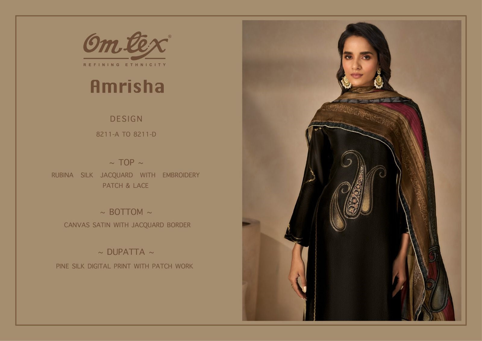 Amrisha Omtex Silk Pant Style Suits Wholesaler India