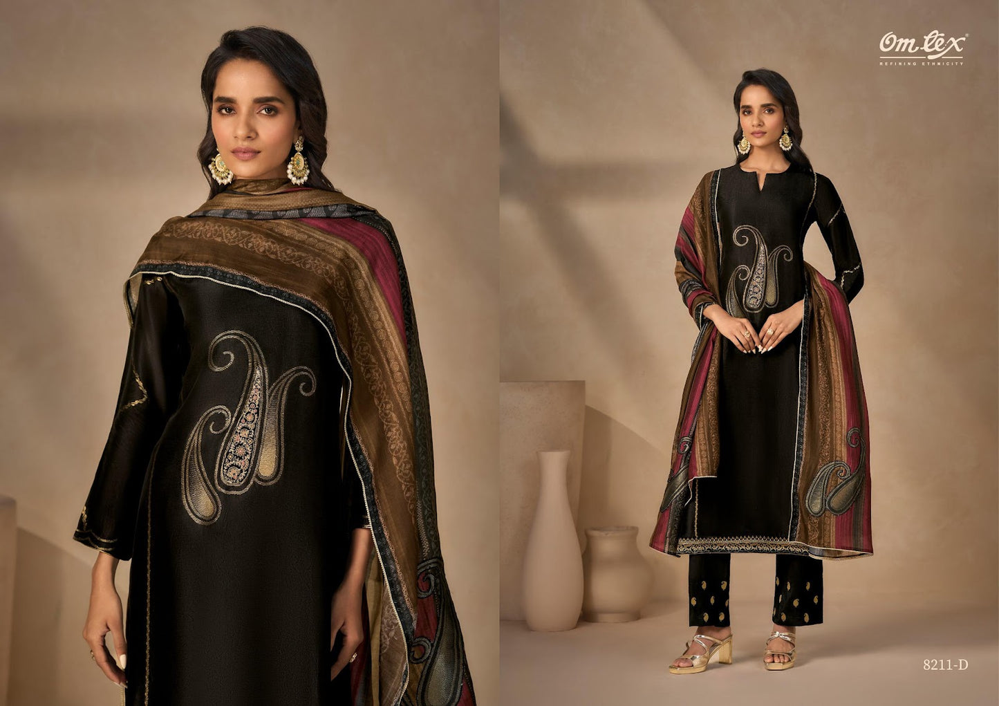 Amrisha Omtex Silk Pant Style Suits Wholesaler India