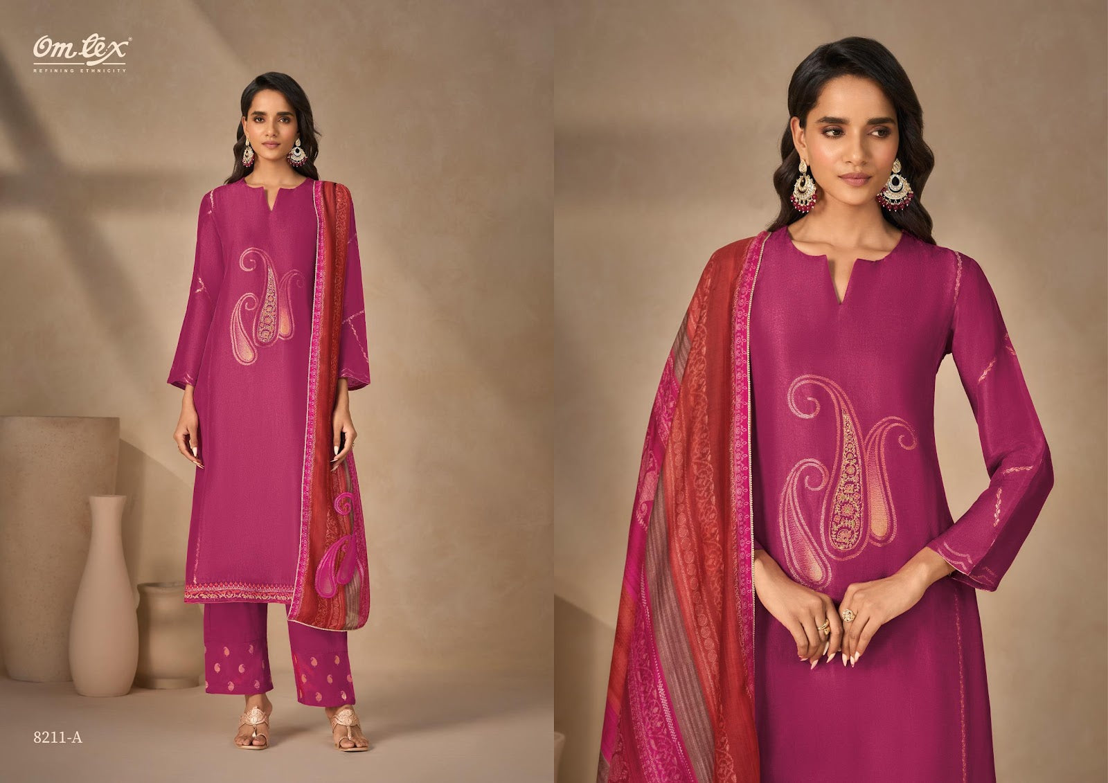 Amrisha Omtex Silk Pant Style Suits Wholesaler India