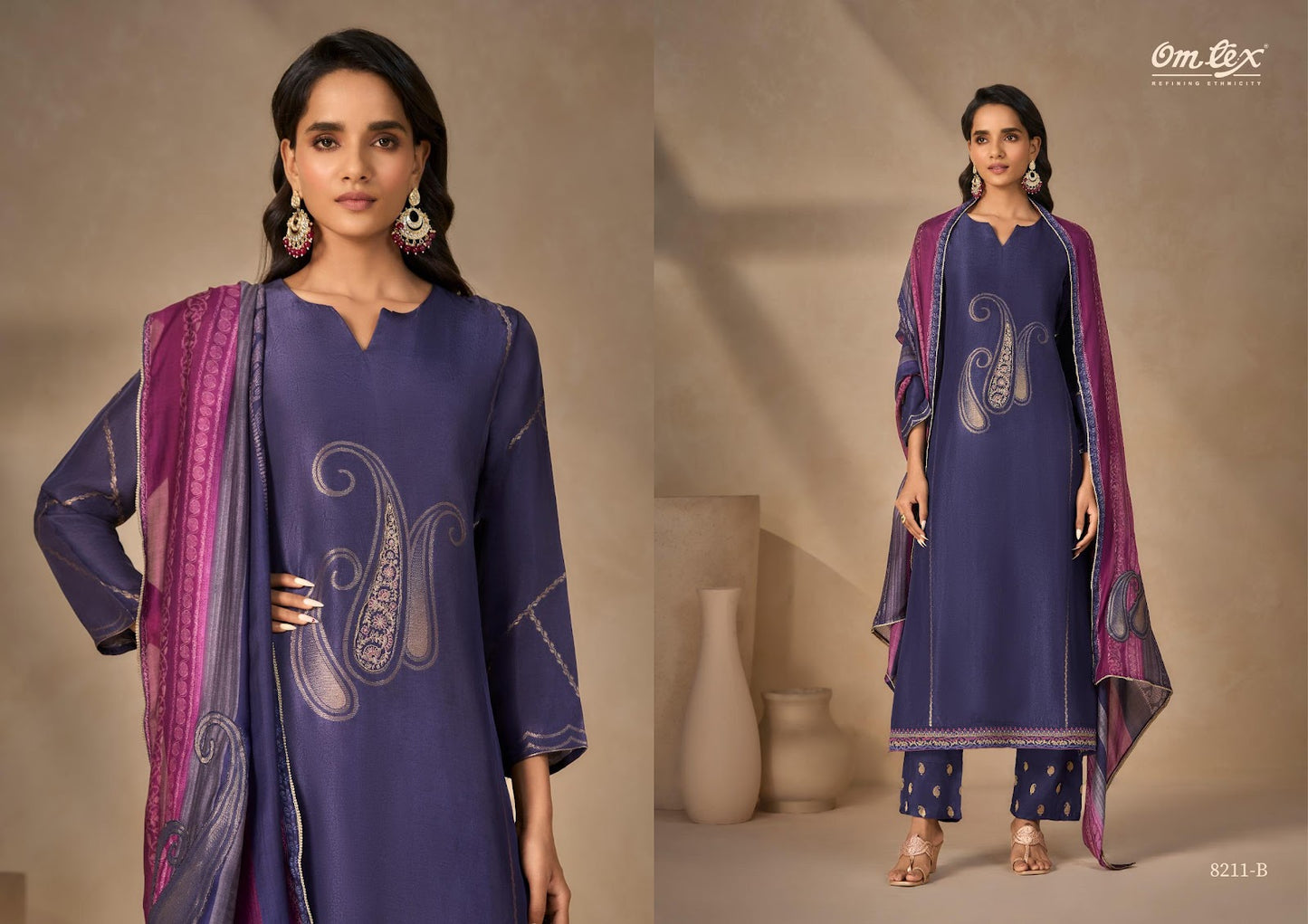 Amrisha Omtex Silk Pant Style Suits Wholesaler India